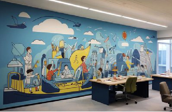 绍兴办公室墙绘的特点。