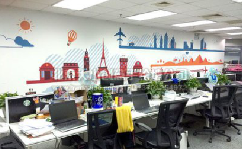 绍兴教你设计办公室墙绘的方法。